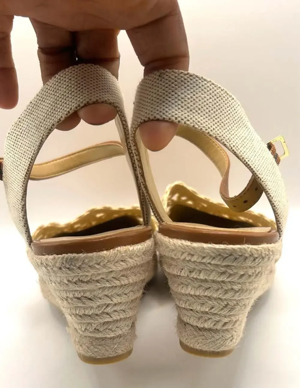 Talbots Lyndsay Lace & Raffia Espadrille Wedges